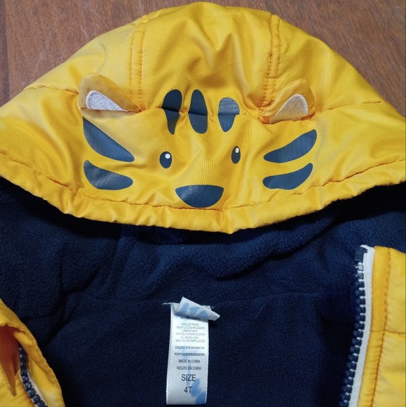 Yellow and Blue Children's Zip-up Puffy Vest - Picture 4 of 5